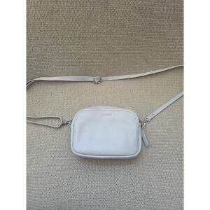 Befen Light Gray Mini Leather Minimalist Elegance Crossbody Purse Bag Zip Close